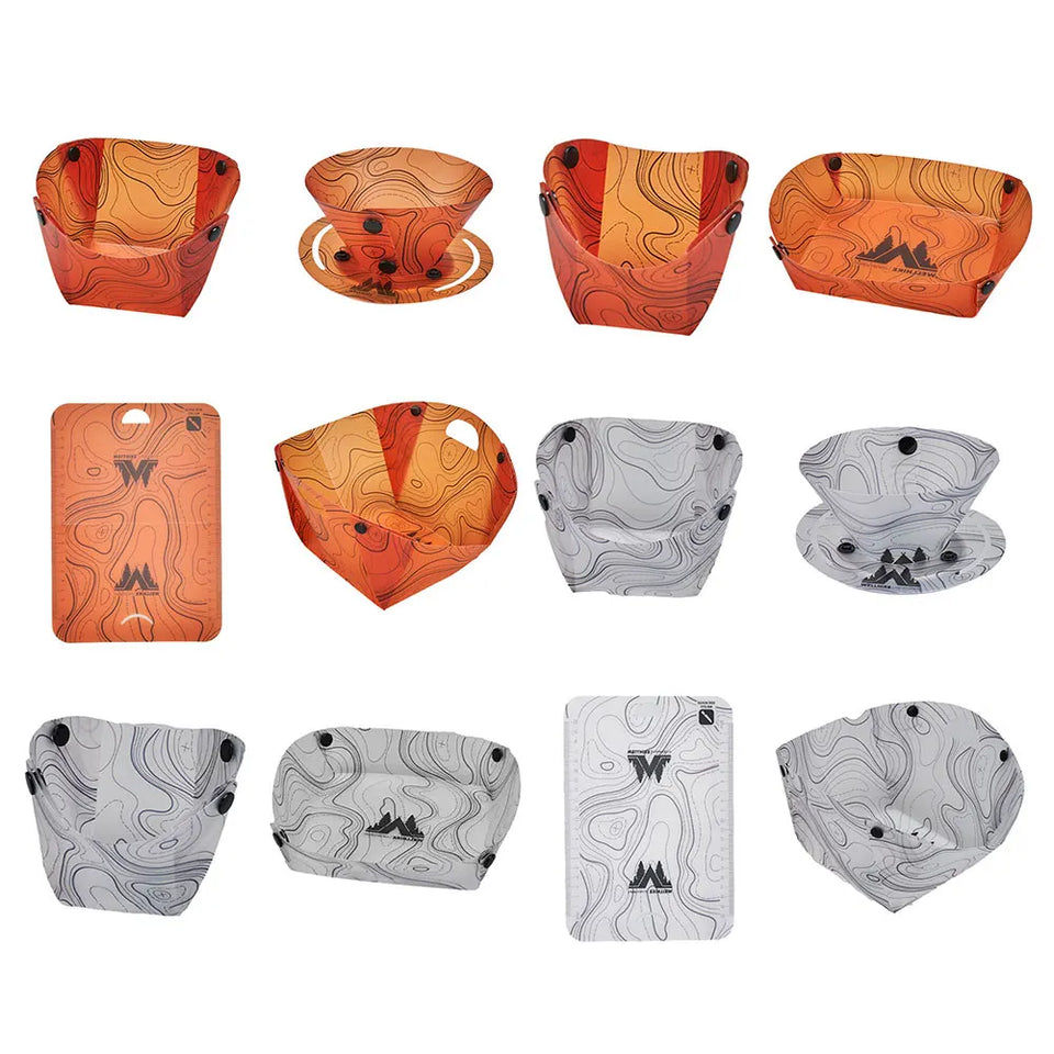 Outdoor Lightweight Folding Tableware Portable Bowl Plates Coffee Filter Funnel Cup Heatproof Food-Grade Tableware Easy to Clean