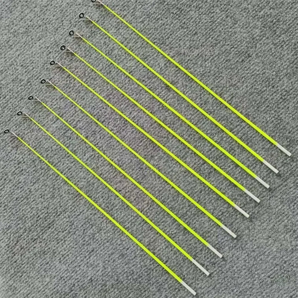 5pcs 40cm Fishing Rod Tip Retractable Carbon Fiber Fiberglass Fishing Pole with Top Ring Boat/Raft Rod Tip Spare Tail Fiberglass