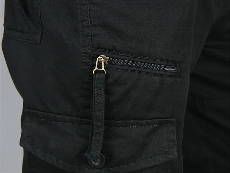 Camping Hiking Pants Men Cargo   Cotton Overalls Straight  Trousers Multi-Pocket Baggy  Slacks Pants