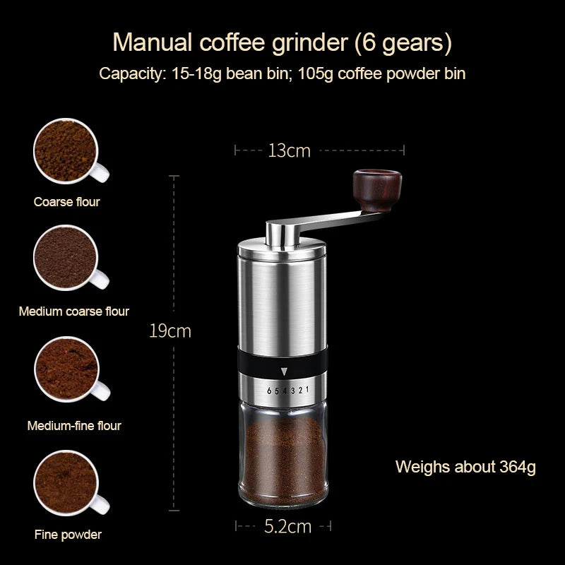 Manual Coffee Grinder High Quality Hand Coffee Mill with Ceramic Grinding Core Adjustable Home Portable Coffee Grinding Tools