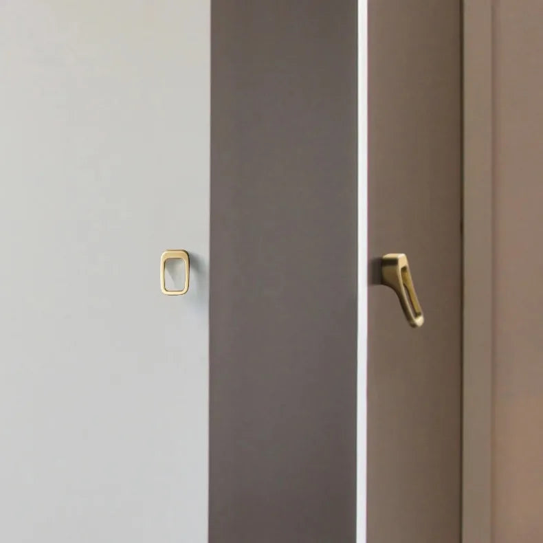 Goo-Ki Brushed Brass Cabinet Handle Antique Three-dimensional Finger Pulls Wardrobe Drawer Long Handle Nickel Drawer Pulls