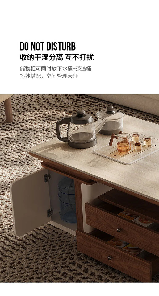 Tea Making Integration Rectangle Coffee Table Storage Fashion Living Room Center Sofa Side Table Interior Decor Items Furniture