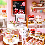 Coffee Shop Wooden Mini Doll House DIY Small House Kit Making And Assembling Room Models Toys For Kid Birthday Gifts Dollhouse