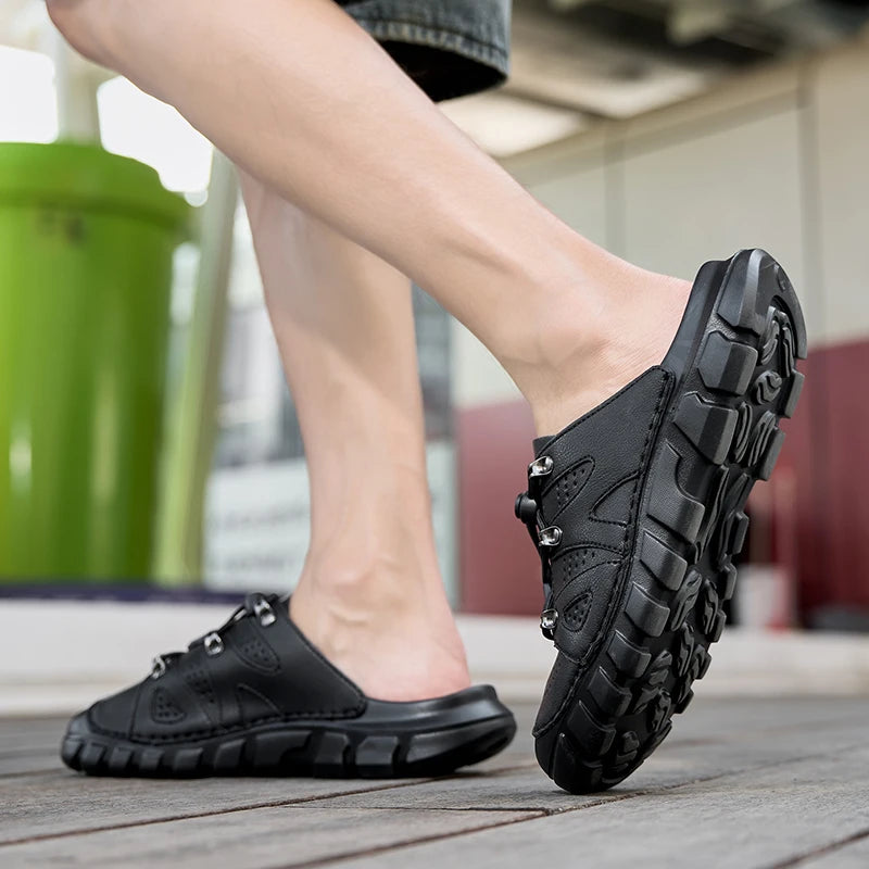 Summer Men's Sandals Beach Shoes Handmade Breathable Design Sandals Casual Beach Shoes Lightweight Soft Bottom Outdoor Sandals