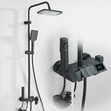 Rozin Black Smart Digital Display Shower Faucet Set Piano Style Rainlfall Bathroom System Grey Digital Mixer Tap Bidet Shower