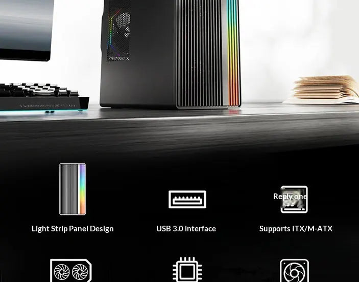 WJCOOLMAN Craftsman Series Small Chassis Home-Type Desktop Computer Supports M-ATX Motherboard - Compact Gaming PC Build