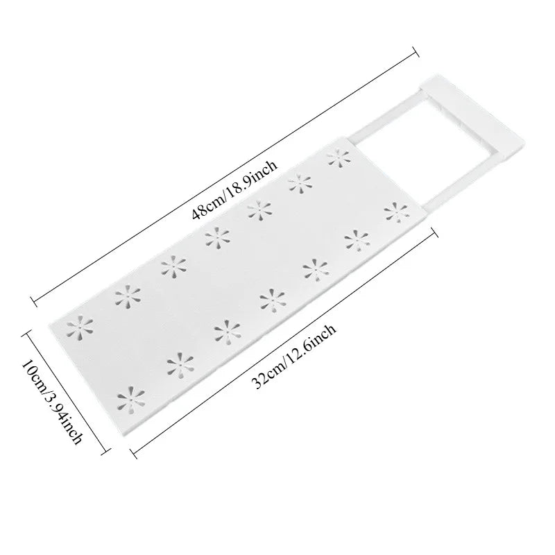 Adjustable Closet Shelf Organizer, Extendable Storage Rack with Divider, Space Saving Shelf for Home Dormitory Wardrobe Cabinet