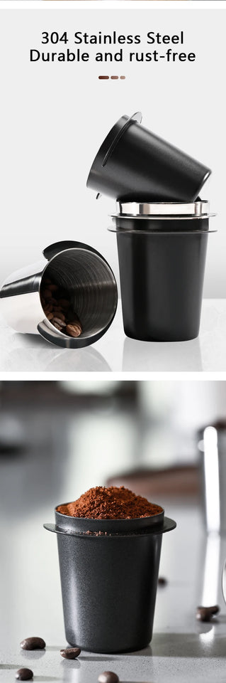 Coffee Dosing Cup 51/58mm Coffee Bean Measuring Cups 304 Stainless Steel Replacement Cafe Barista Tool for Espresso Machine