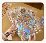 3D Miniature Scene Sticker Book, 40pcs/bag+1 tweezers set DIY Dollhouse Journal Scrapbooking Creative Gifts (Sticker Spark)