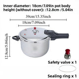 Stainless steel pressure cooker,commercial and household use, multiple specifications,suitable for electric stove and gas stove.
