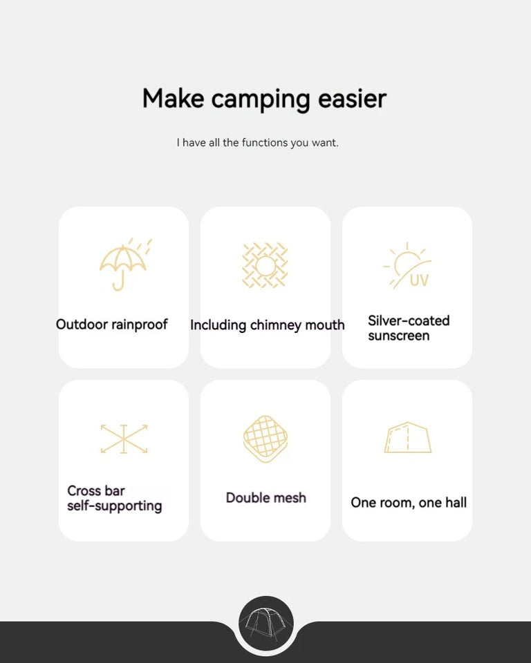 Naturehike Dune 7.6 Camping Tent 2 People 4 Season Tent Ultralight PU2000mm Outdoor Travel iking Tent With Chimney Screen Window