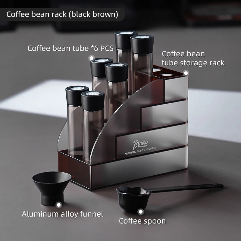 Coffee Beans Storage Container Tube Display Rack Tea Bottle Glass Single Dose Espresso Accessory Coffeware Set Barista Tool Gift