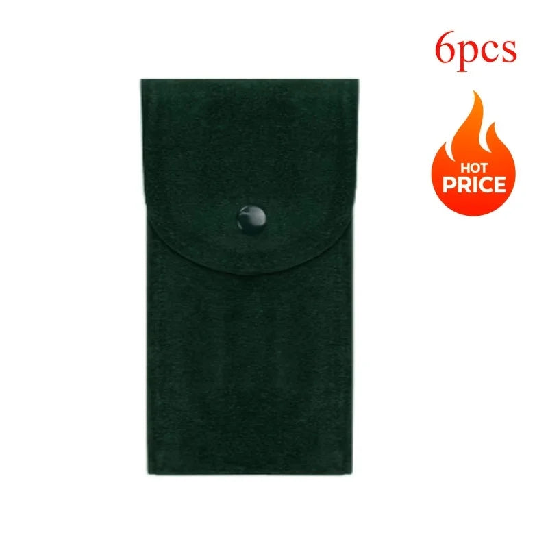 6 Pieces Portable Single Watch Travel Case Organizer - Flannelette Fabric Storage Bag for Men and Women