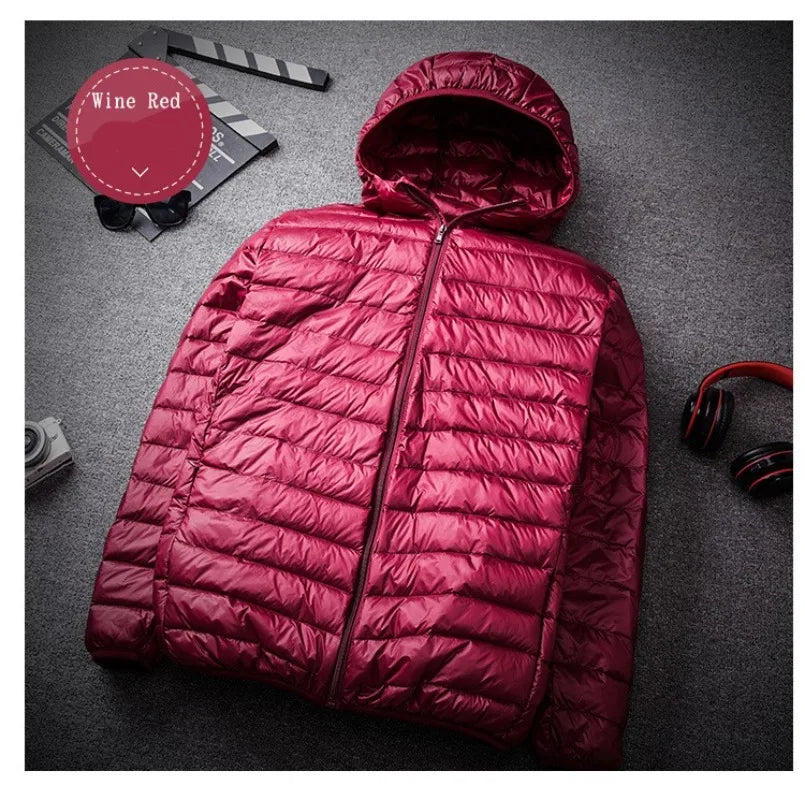 2023 New Arrivals Men's Fashion Hooded Puffer Jackets Autumn Winter Keep Warm White Duck Down Casual Men Down Coat