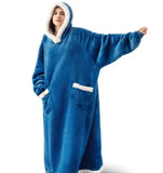 2025 Super Long Flannel Blanket with Sleeves Winter Hoodies Sweatshirt Women Men Pullover Fleece Giant TV Blanket Oversized New