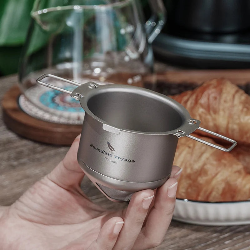 Boundless Voyage Titanium Reusable Coffee Filter Paperless Coffee Filter Metal Coffee Filter Pour Over Coffee Maker Ti6002P