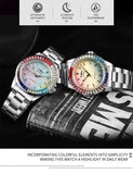2024WINNER Original Colored Diamonds Mechanical Waterproof Men's Watch Automatic Movement Stainless Steel Luxury Watches