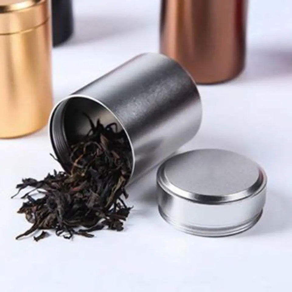 Round Shaped Jar Eco-Friendly Coffee Tea Caddy Mini Tin Storage Box Round Sealed Iron Box For Coffee Storage Home Decor Tea