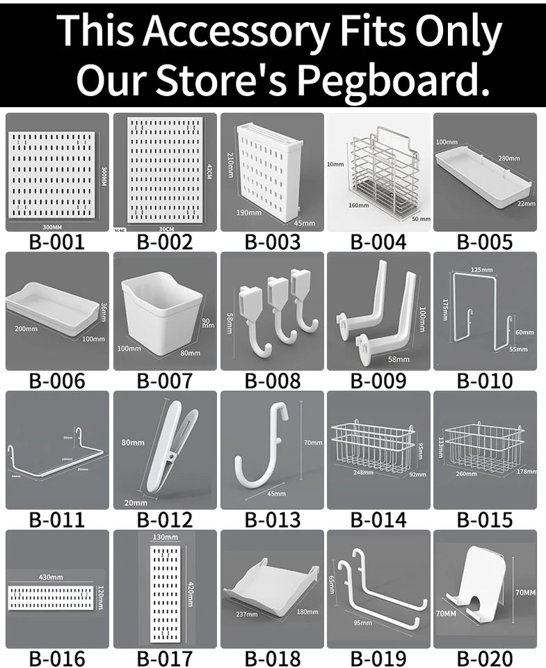Neat Plastic Pegboard  Desk Organizer with Multiple Accessories for Home Office, Craft Room and Garage Display