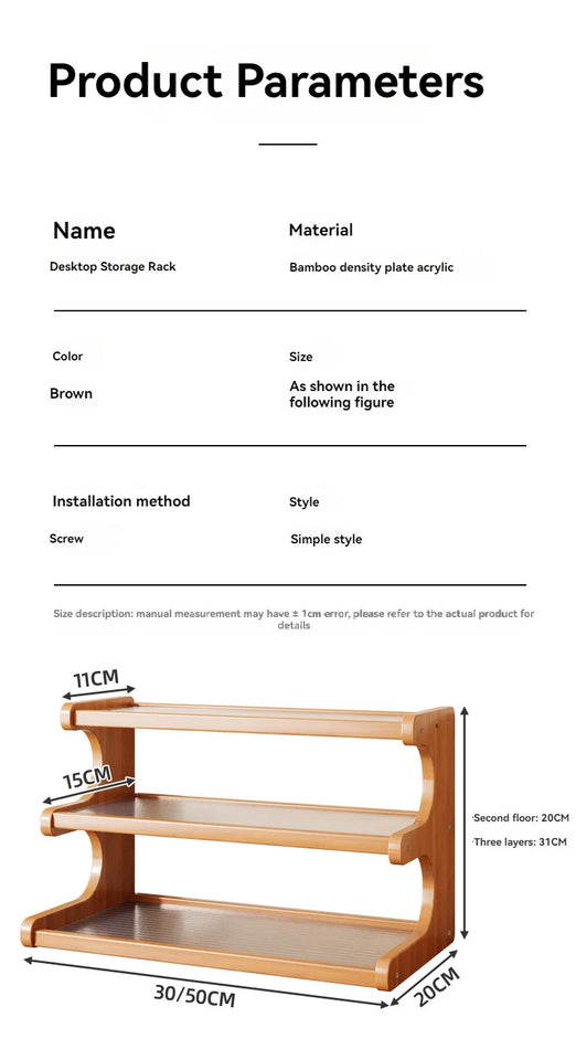 Bamboo Desktop Storage Rack Cup Dish Stationery Holder Books Shelf Bookcases Multi-layer Desk Organizer Office Home Supplies