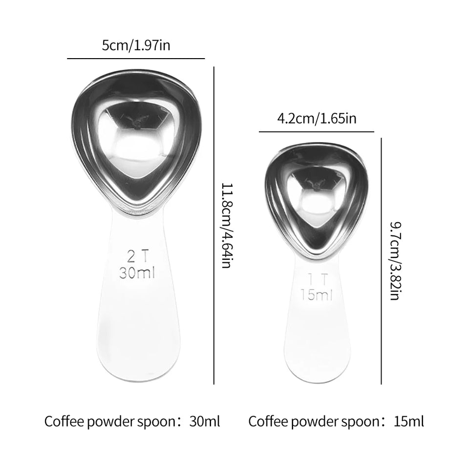 1pc Stainless Steel Coffee Spoons Coffee Measuring Scoop for Ground 15ml/30ml Beans Tea Sugar Delicate Home Barista Accessories
