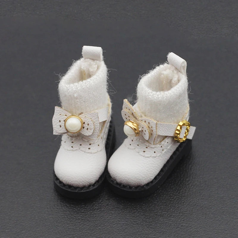 1 Pair Doll Boots Ob11 Shoe Baby New OB11 Shoes Doll Shoes 1/12 Shoes BJD Doll Boots