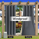 Patio Outdoor Curtain Waterproof Thermal Insulated Double Grommets Sun Block Windproof Window Curtains For Garden Drapes Porch