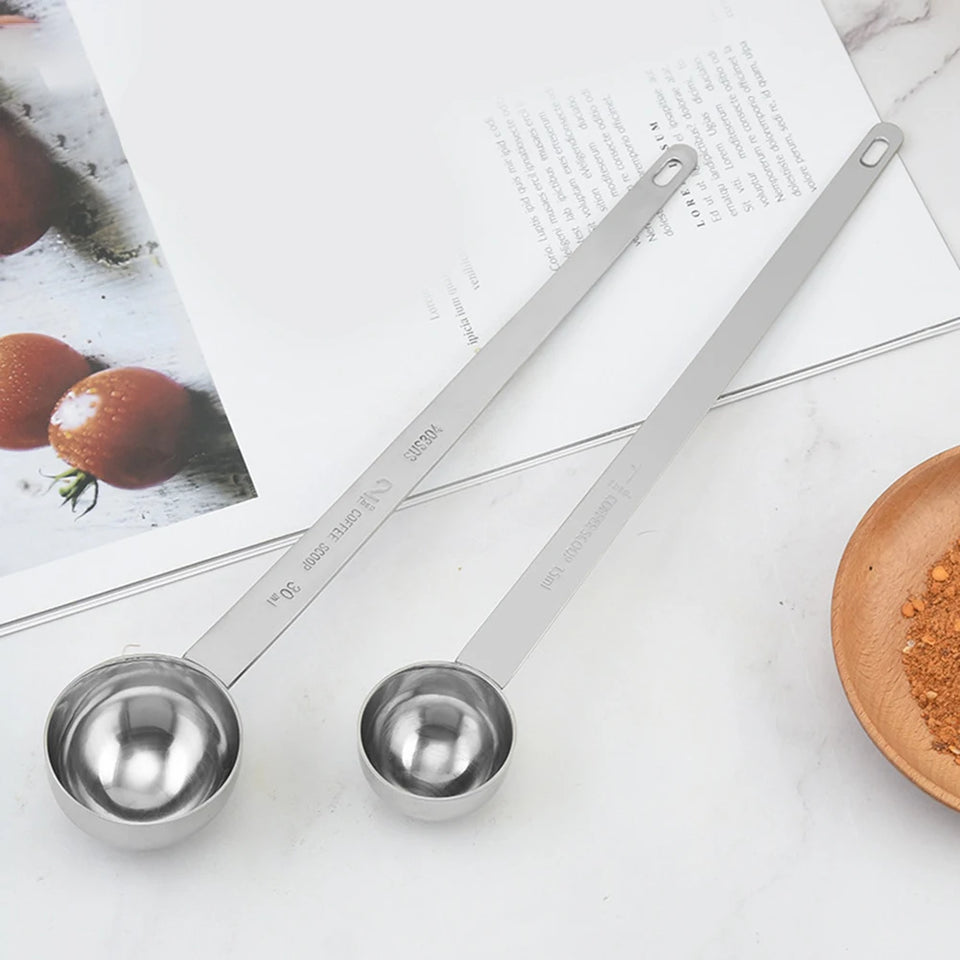 1PCS 5/10/15/20/25/30ml Long Handle Coffee Measuring Spoon Stainless Steel Coffee Spoon Stirring Spoon Coffee Accessories