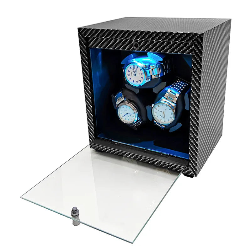 FRUCASE Watch Winder for automatic watches automatic winder for 3 watches 2 Rotation Modes Storage Case Memory Cotton