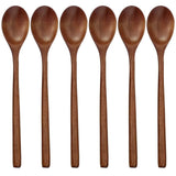 6 Piece Wooden Spoon Bamboo Kitchen Korean Style 9 '' Inch Natural Wood Soup Tableware Cooking Honey Coffee Spoon Mixing Spoon