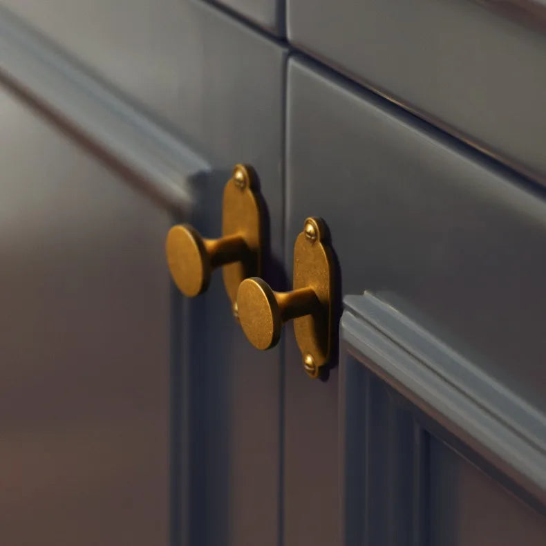 Antique Brass Cabinet Knobs Drawer Handles Zinc Alloy Pulls Mid-Century Modern Hardware for Kitchen and Bathroom Cupboard
