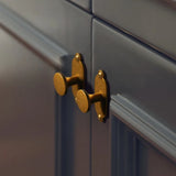 Antique Brass Cabinet Knobs Drawer Handles Zinc Alloy Pulls Mid-Century Modern Hardware for Kitchen and Bathroom Cupboard
