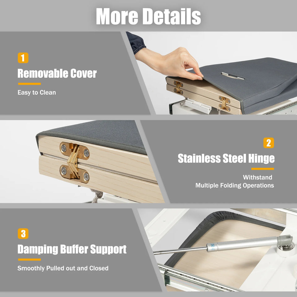 80cm Modern Retractable Ironing Board Closet Pull-Push Stow Away In The Cabinet
