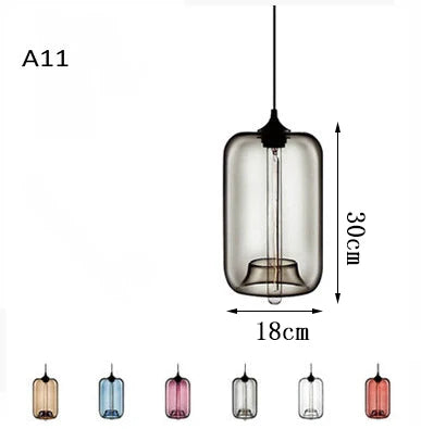 Modern Restaurant Chandelier Light Blown Colorful Glass  Lampshade Glass Ceiling Hanging Lamps Living Room Coffee Room Office
