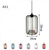 Modern Restaurant Chandelier Light Blown Colorful Glass  Lampshade Glass Ceiling Hanging Lamps Living Room Coffee Room Office
