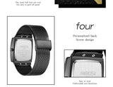 NIBOSI Mens Watches Top Brand Luxury Square Quartz Watch Men Slim Mesh Waterproof Sport Wristwatch Date Luminous Reloj Hombre