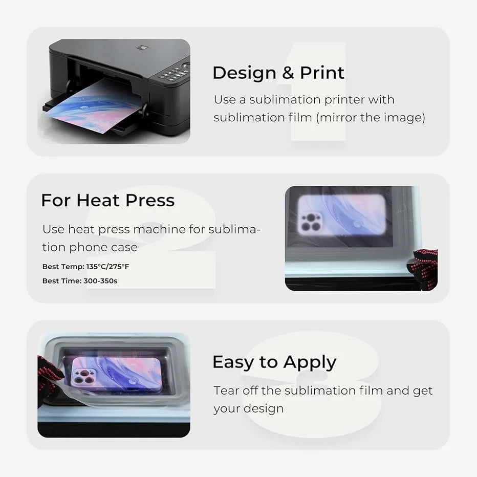 HTVRONT Printable Sublimation Heat Transfer Film for Phone Case Heat Press，10/20Pack A4 8.5" x 11" Sublimation Transfer Paper