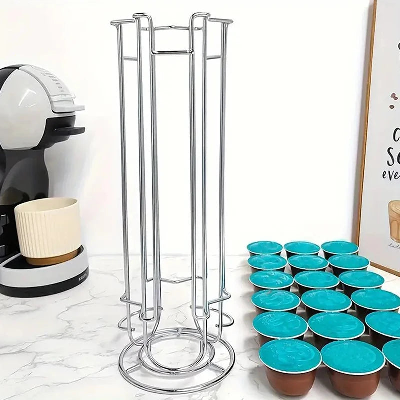Coffee Capsule Display Rack Rotatable Storage Stand 24-Cup Storage Rack Anti-Slip Bottom For Capsules Coffee Tools