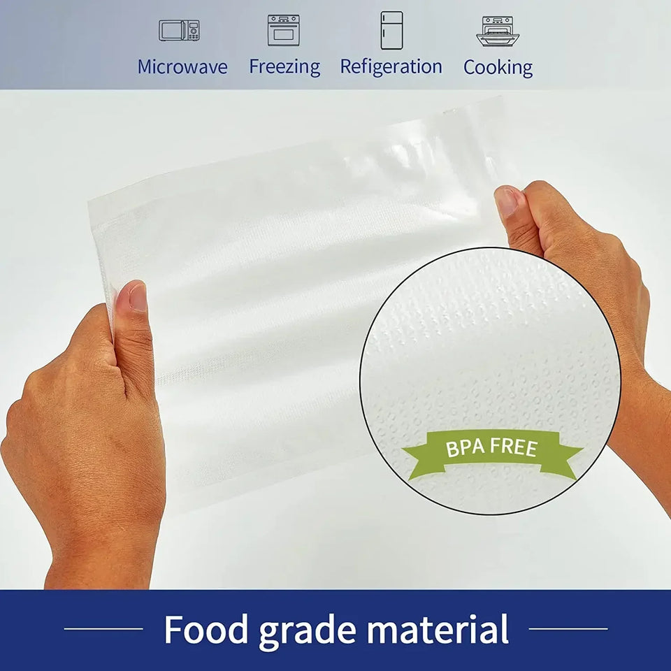 50PCS Net Pattern Vacuum Bag Food Bag Household Fresh-Keeping Bag Cooked Food Packaging Bag