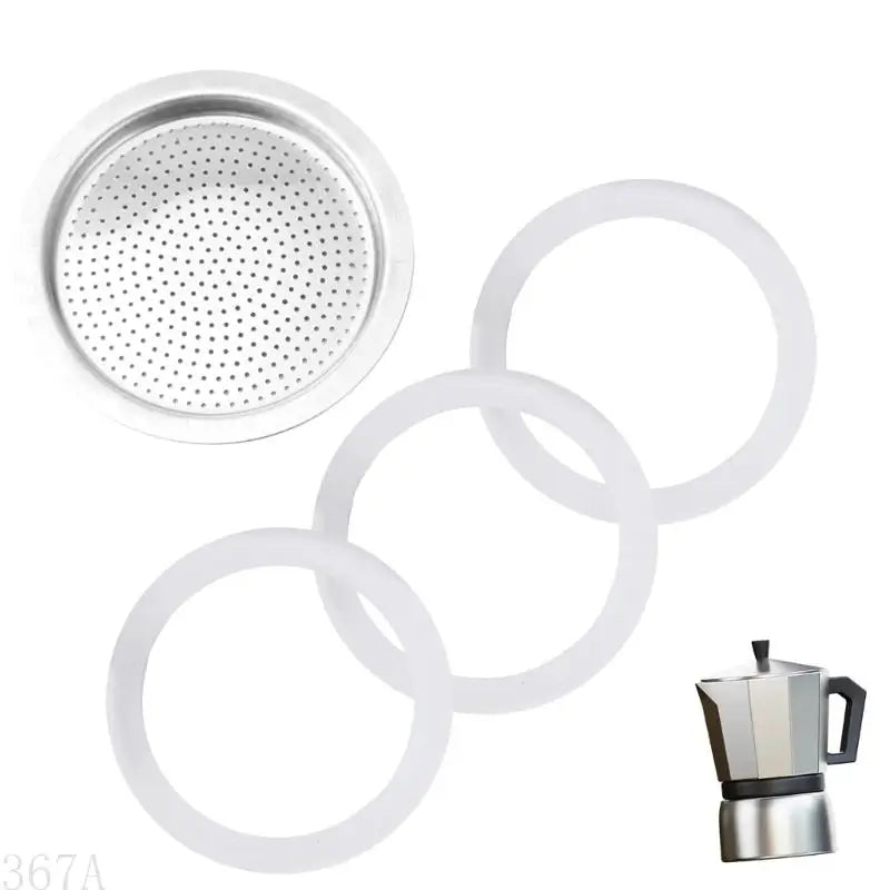 367A Efficient Coffee Maker Replacement Set With Gaskets Seals And Aluminium Filter