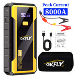 GKFLY 4000A/8000A Car Jump Starter 12V Power Bank Portable Starting Device Car Battery Booster for Gas/Diesel 5L/3L