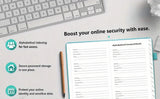 Password Book with Alphabetical tabs. Hardcover Password Keeper Notebook for Seniors, Internet Password Logbook Journal, Address