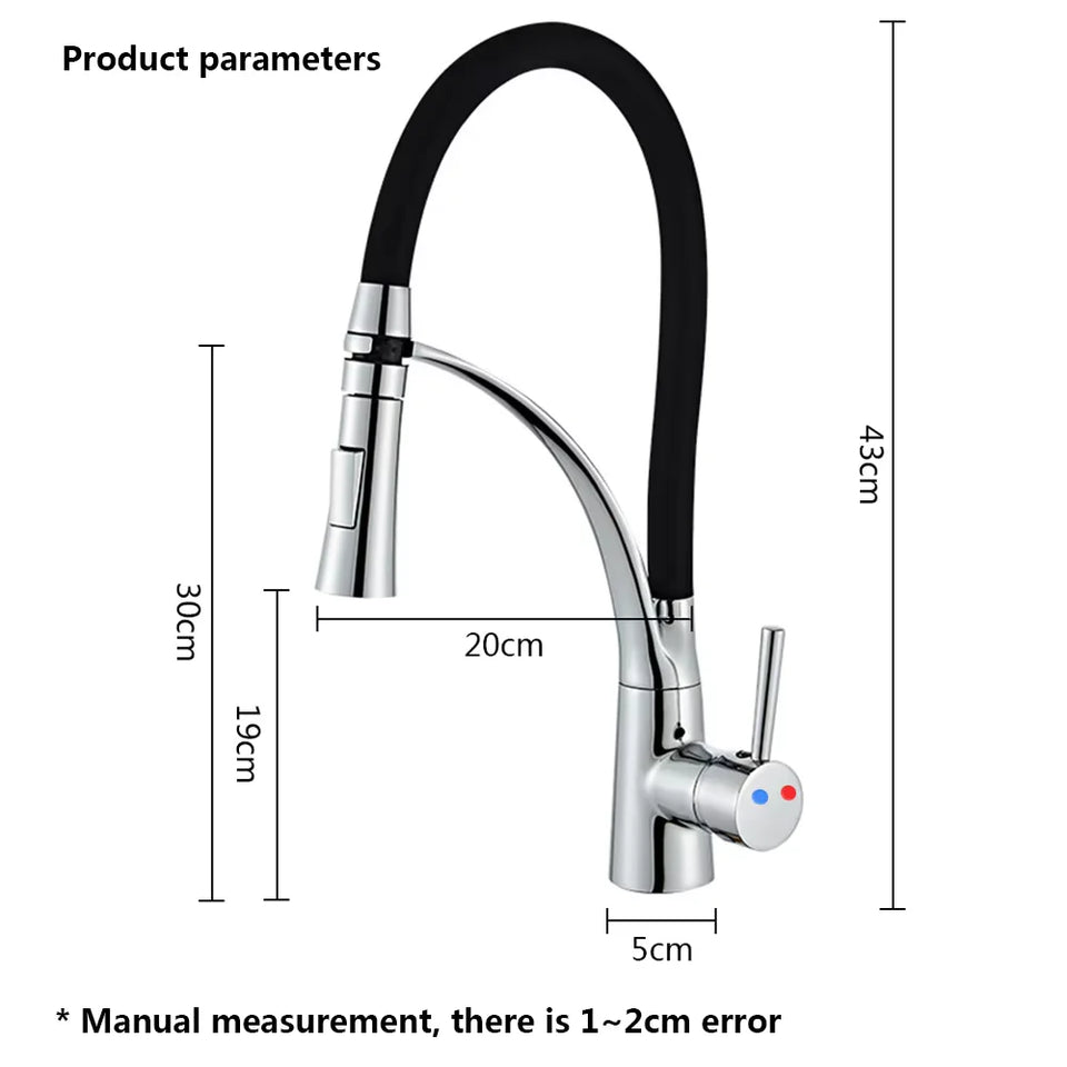 Matte Black Kitchen Sink Faucet Pull Down Swivel Spout Kitchen Sink Tap Deck Mounted Bathroom Hot and Cold Water Mixers