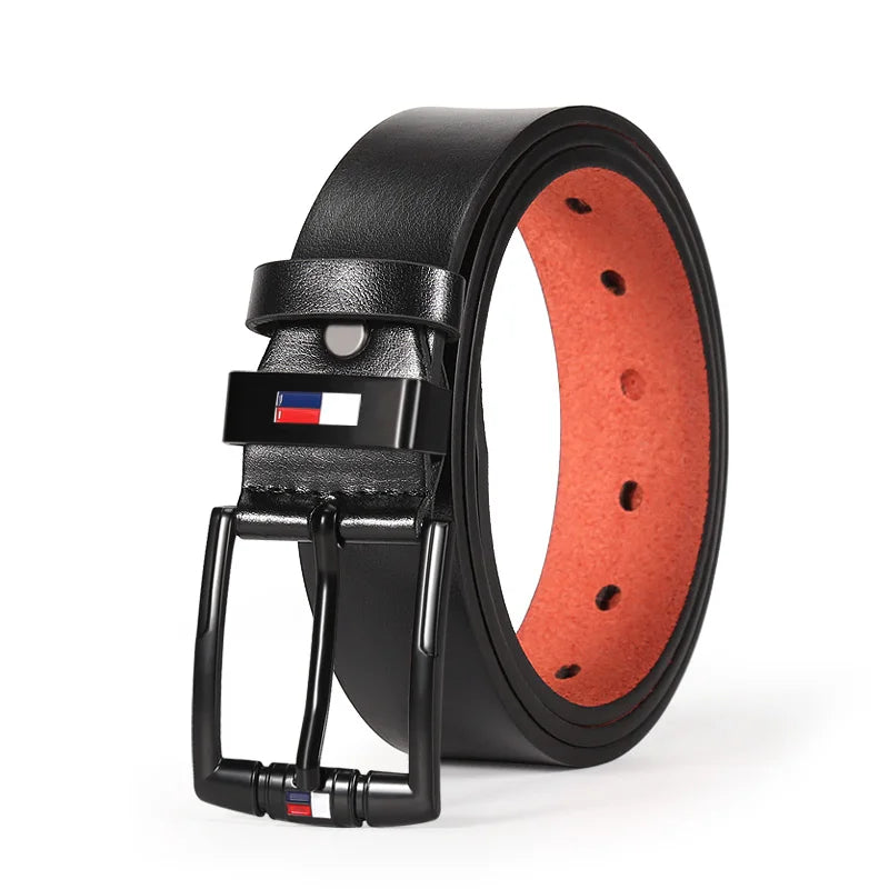 1pc Men's PU Leather Alloy Black Pin Square Buckle Belt Business Leisure Belts Fashion Black Coffee WaistBelts for Men