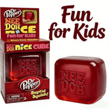 =# Dr Pepper x NeeDoh Nice Cube Squishy Stress Relief Toy, Soft Squeeze Fidget Cube for Kids Adults Anxiety Relief Sensory Toy