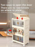 Collapsible Sturdy Storage Cabinet with Drawers and Wheels - Roomy Multi-purpose PP Organizer - Durable Storage Shelf