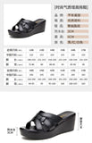 High quality summer leather wedge sandals for women 6cm mid heel new 2025 size 32 33 42 43 platform open toe elegant shoe black