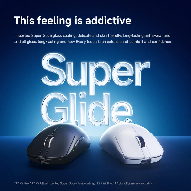 NEW MCHOSE A7 V2 E-sports mouse wireless Bluetooth tri-mode Ergonomics lightweight 8K gaming mice Customized PC accessory gifts