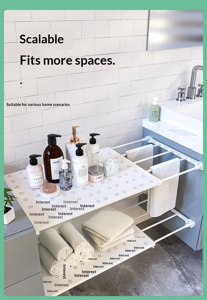 Adjustable Closet Organizer Shelf Set for Clothes ,Expandable Cabinet Divider for Dorm, Shoe Rack, Wardrobe Kitchen Storage Rack