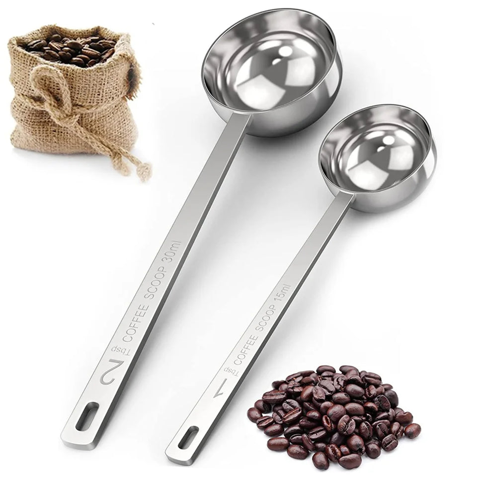 1PC Stainless Steel Coffee Bean Scoop 15/30ML Measuring Scoop Weighing Powdered Milk Coffee Powder Spoon Kitchen Accessories